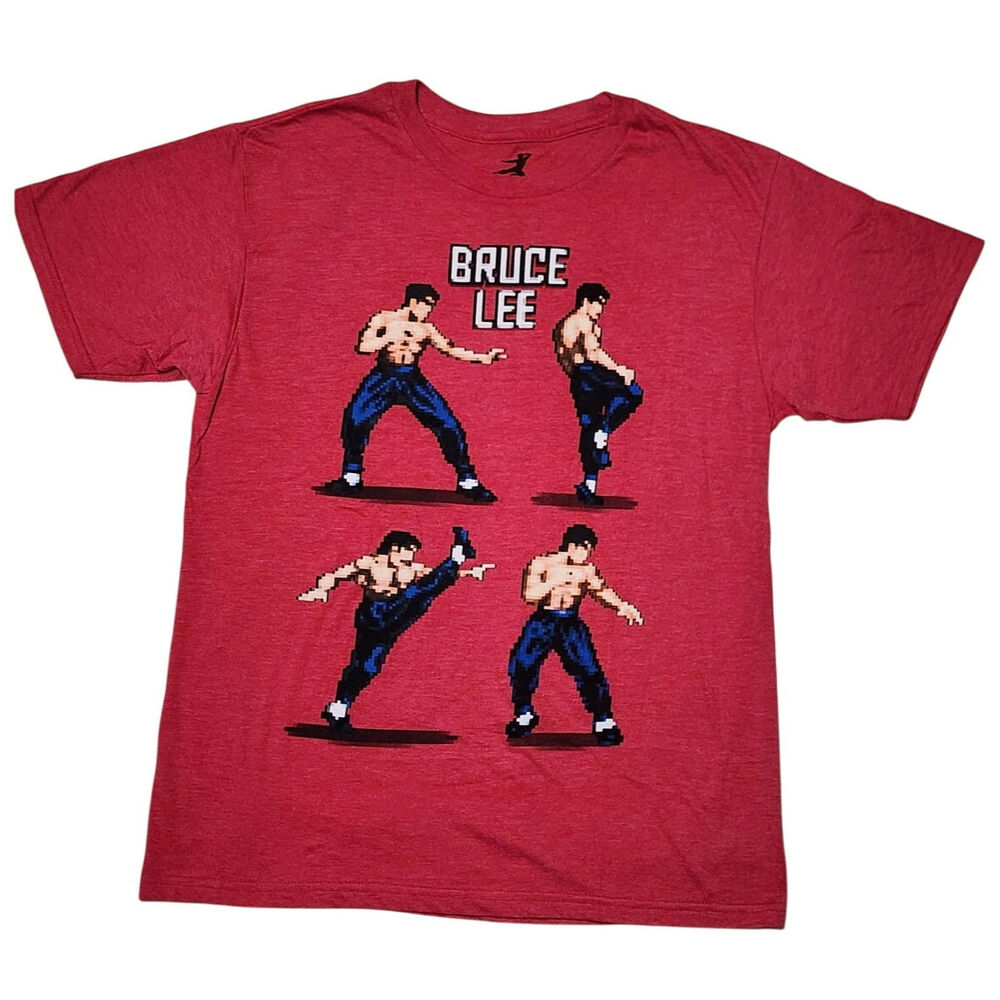 Bruce Lee Kung Fu T-Shirt Men's Cotton/Poly Red Medium